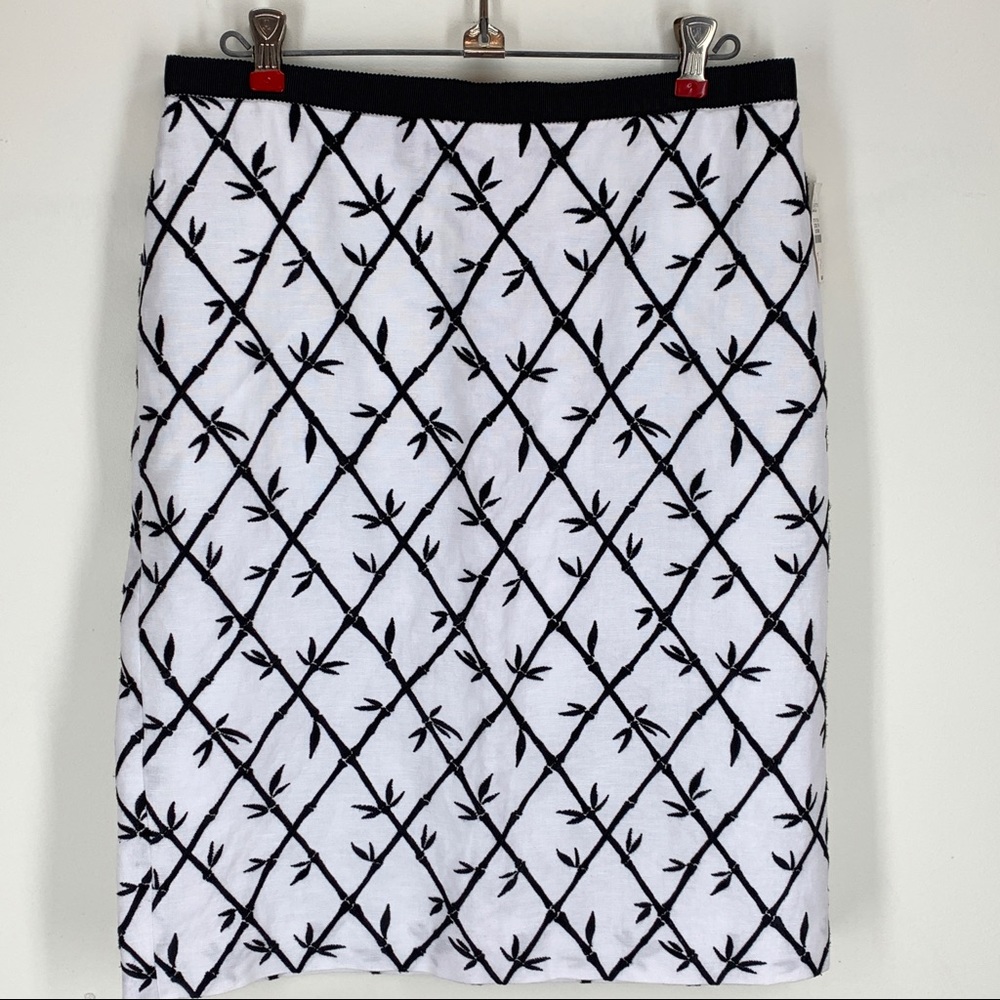 Talbots Embroidered Bamboo Print Skirt